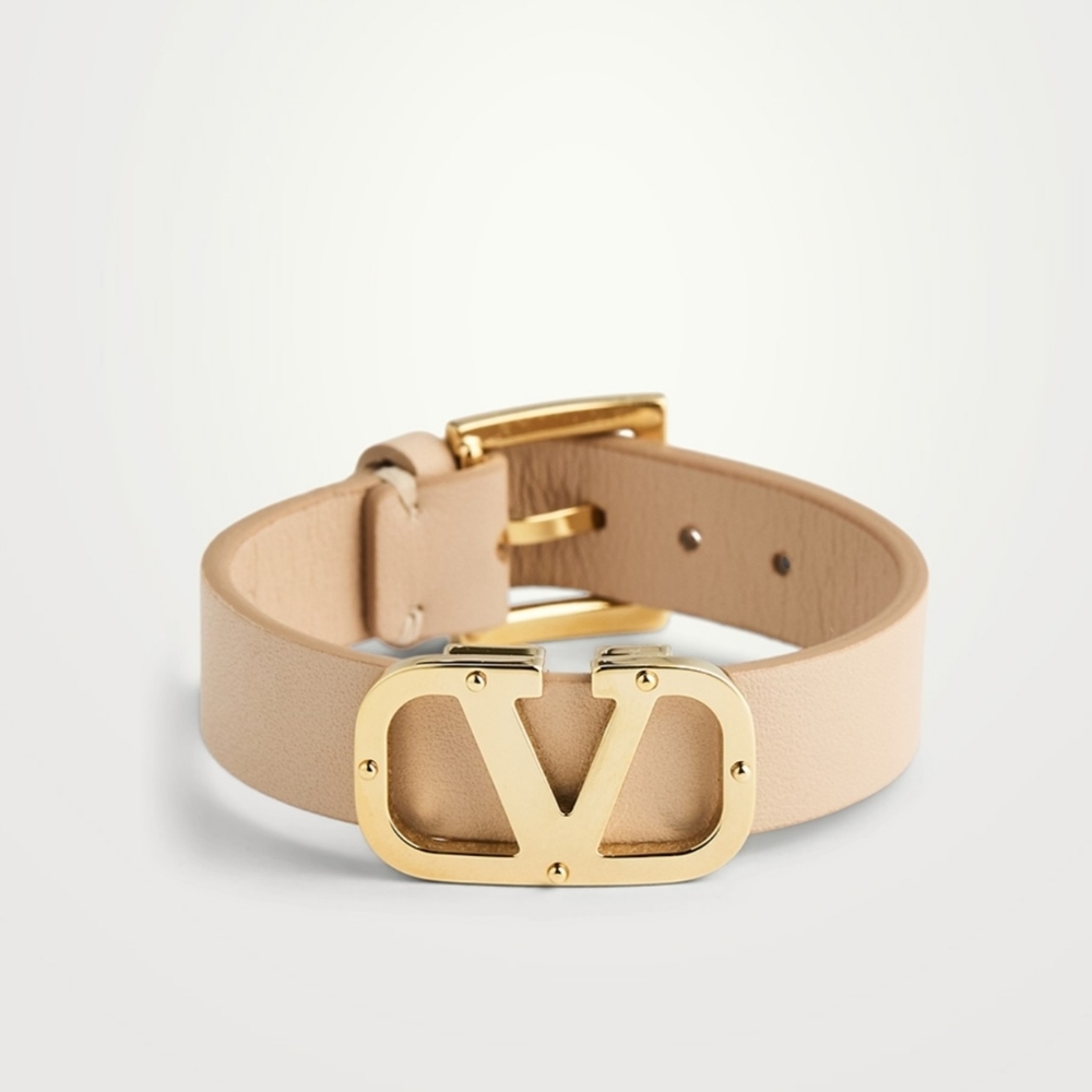 VALENTINO GARAGANI VLOGO Type Leather Strap Bracelet - UNISEX